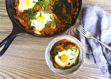 South Asian Spiced Shakshuka With Bell Pepper And Spinach Feast In Thyme