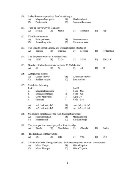 Kerala Set Music Exam Question Paper January 2023 State Eligibility Test Set Kerala Exams