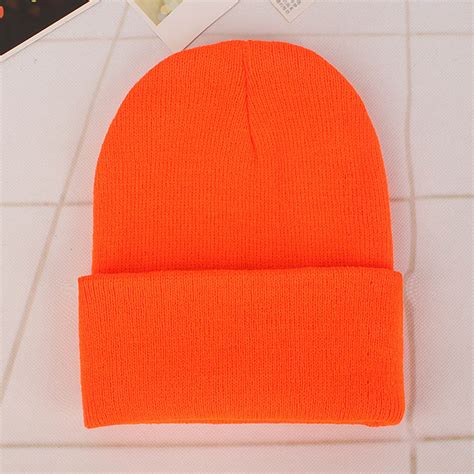 Mens Women Beanie Knit Ski Cap Unisex Hip Hop Blank Color Winter Warm