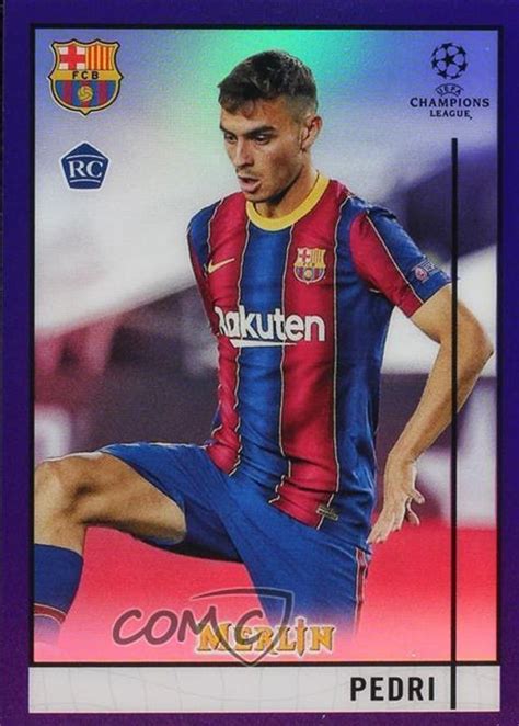 Pedri 2020 Topps Merlin Chrome UEFA Champions League 89 Purple