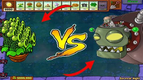 Plants Vs Zombies 99 Threepeater Vs 999 Giga Gargantuar Dr Zomboss