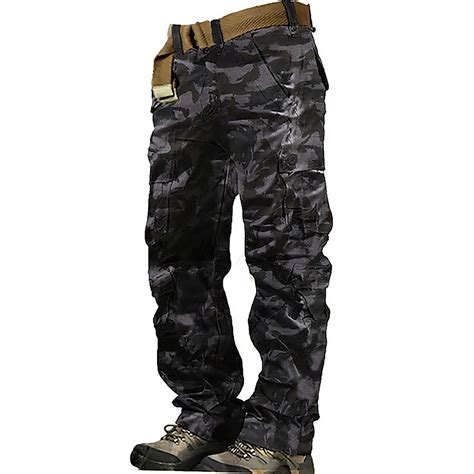 Yinechencer 2024 Mens Fleece Lined Cargo Work Pants Mens Pants Relaxed Fit Long Cargo Pants For