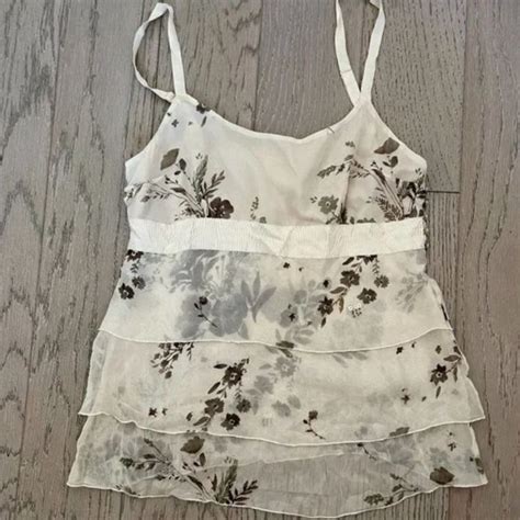 Vintage Abercrombie Fitch Silk Lace Tank Cami Top Strappy New Rare In