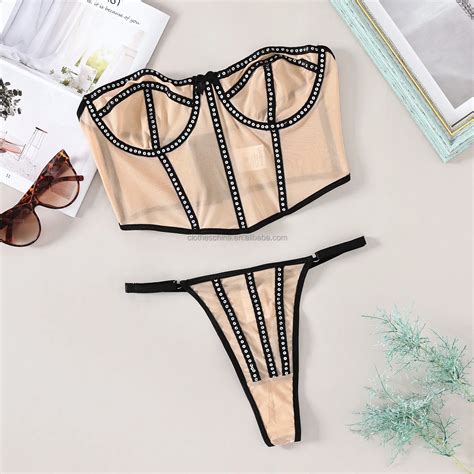 Chuangerm Oem 2023 New Fashion Sexy Lingerie Femme Lace Mesh Bra Set