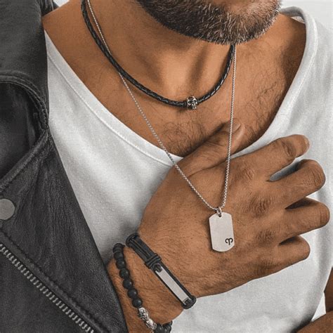 Collier Homme En Cuir Tete De Mort Acier Inoxydable Ninanina