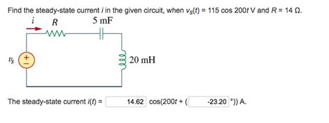 Solved Find The Steady State Current I In The Given Circuit Chegg