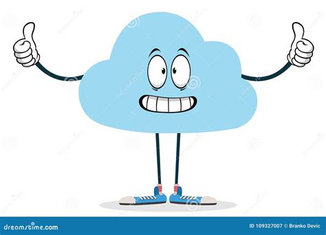 Funny Cloud Character Vector Illustration Stock Vector Illustration