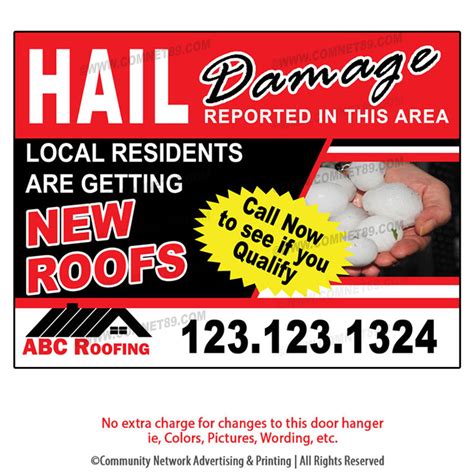 Yard Sign for Roofing Contractor | Hail Storm | Community Network