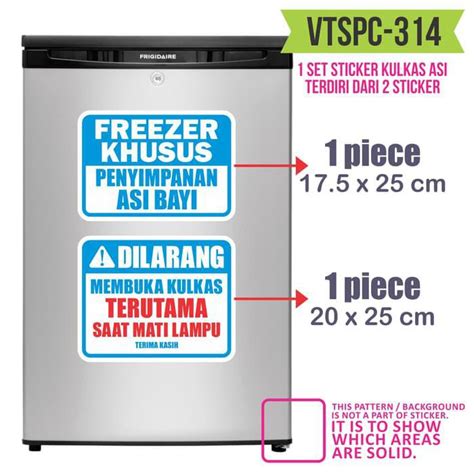 Jual Vtspc Sticker Kulkas Stiker Freezer Label Botol Asi Bayi