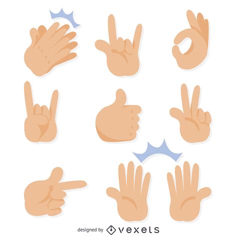 Flat Hand Gestures Illustrations Vector Download