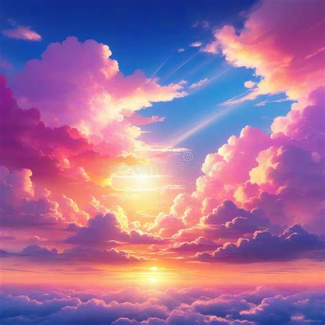 Cartoon Clouds Pink Sunset Stock Illustrations 1122 Cartoon Clouds