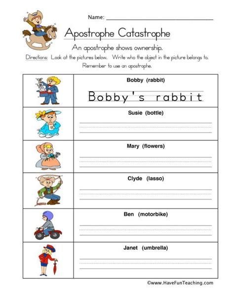 Apostrophe With Possessives Worksheet Have Fun Teaching Have Fun