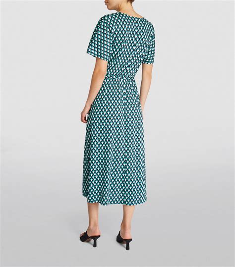 Womens Weekend Max Mara Blue Printed Midi Dress Harrods Uk