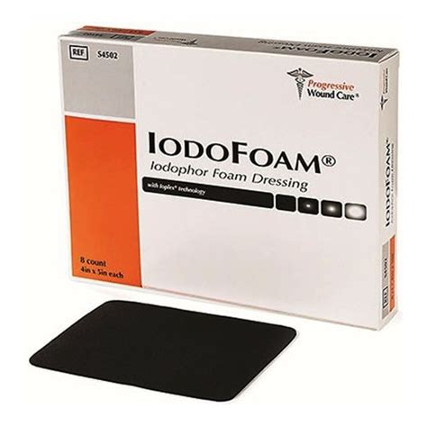 IodoFoam Controlled Release Iodine Foam Wound Dressing, 4" x 5" | LA ...