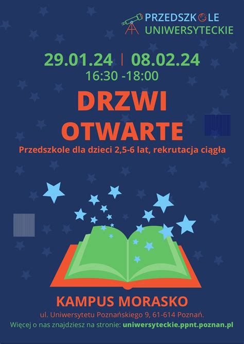 Zapraszamy Na Drzwi Otwarte 2024 Przedszkole Uniwersyteckie