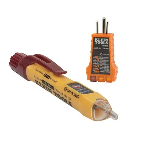 Klein Tools Dual Range Non Contact Voltage Tester With Receptacle