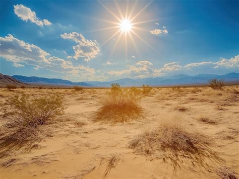 Scorching Hot Desert Sun At Noon Premium Ai Generated Image