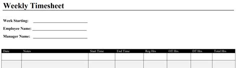 Free Construction Timesheet Templates Excel Pdf Word