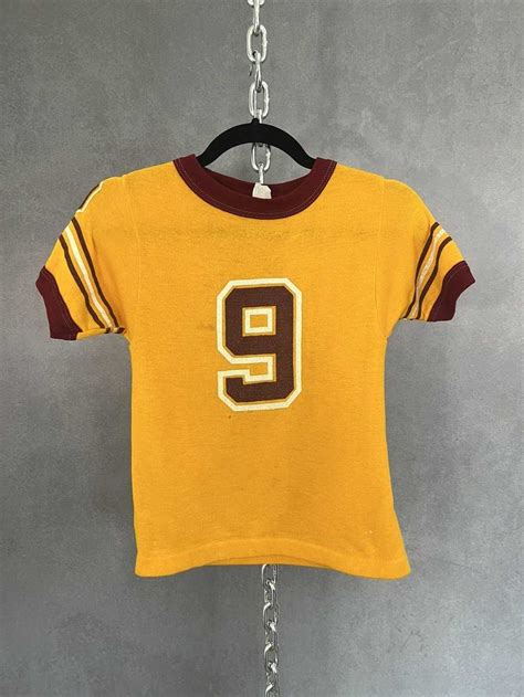 Vintage 60s/70s vintage sports jersey yellow / red si… - Gem