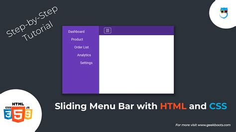 Creating A Sliding Menu Bar With HTML And CSS Step By Step Tutorial