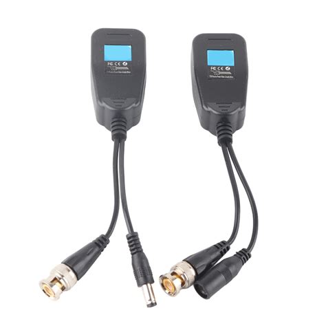 Pair Passive Cctv Coax Bnc Video Power Balun Transceiver To Rj