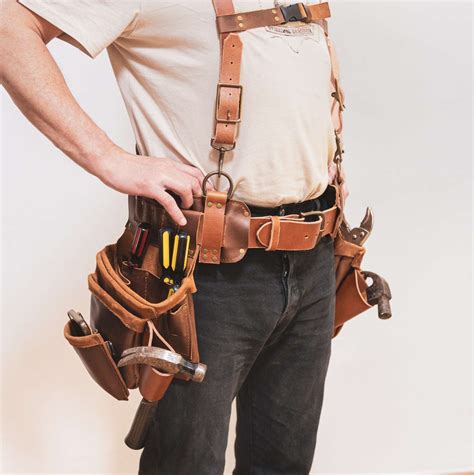 Professional Carpenter Leather Tool Belt, Tool Belt With Suspenders ...