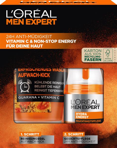 L Or Al Paris Men Expert Geschenkset Hydra Energy Pflege Reinigung