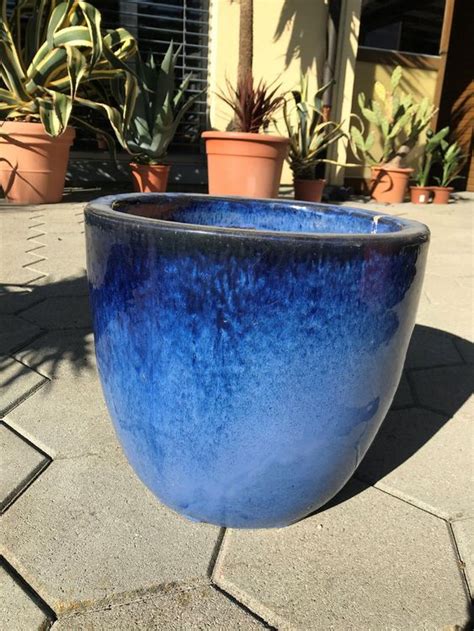 Blumentopf Blau Glasiert Kaufen Auf Ricardo