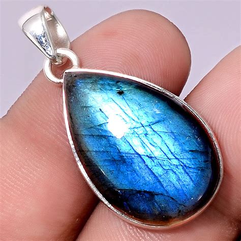 Pendentif Protection Labradorite Monture Argent 925 Ref 9626