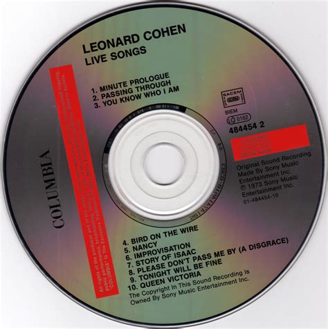 Leonard Cohen - Live Songs (1973) Repost / AvaxHome