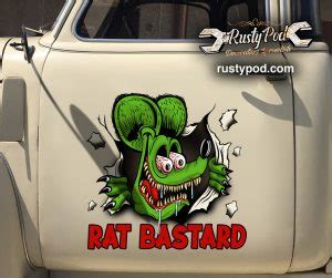 Personalized Rat Fink Hot Rod Sticker Rustypod Store
