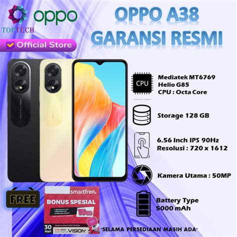 Promo OPPO A38 6GB 128GB GARANSI RESMI BUNDLE 1 4gb 128gb Gold