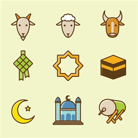 Eid Al Adha Icon Collection 2469438 Vector Art At Vecteezy