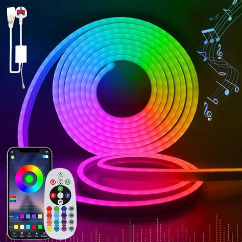 Sucikorio Neon Led Strip Light Rgb M Ft Flexible Led Strip