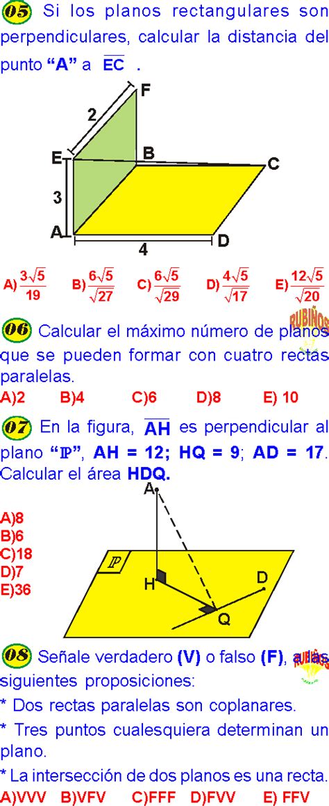 Rectas Y Planos En Geometr A Del Espacio Guia De Preguntas Para