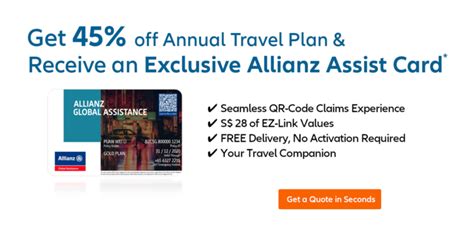 Receive An Exclusive Allianz Assist Card Worth S 28 Ez Link Value With