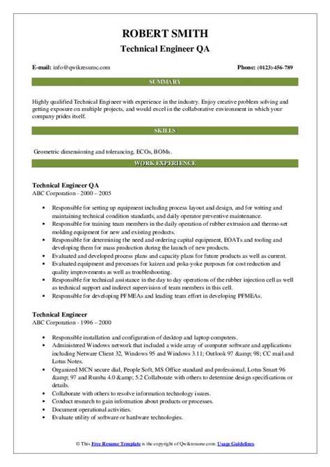 10 Technical Engineer Resume Samples Templates For 2025