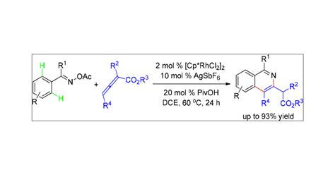 Rhodium Iii Catalyzed Annulation Of Acetophenone O Acetyl Oximes With