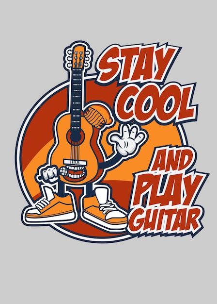 Premium Vector Play Guitar Cartoon