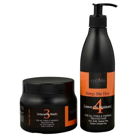 2 X Cabello Leave On Moisture Intensive Mask Keep Me Hot 400mL 500mL BIG W