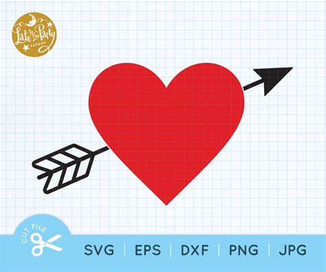 Red Heart And Arrow Svg Heart Arrow Svg Love Arrow Heart Valentines