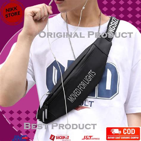 Jual Tas Cowok Selempang Anti Air Waistbag Waterproof Import Sandang