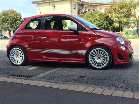 500 Abarth Rosso Con Ruote Speedline Montecarlo Bianche