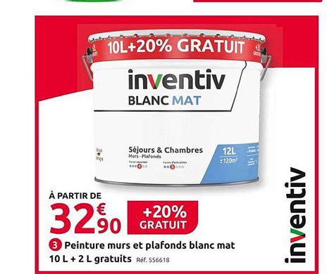 Promo Peinture Murs Et Plafonds Blanc Mat L L Gratuits Inventiv