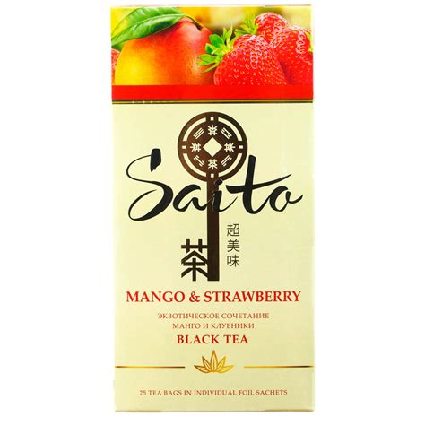 Чай черный Saito (Саито) 25 пакетиков манго-клубника купить с доставкой ...