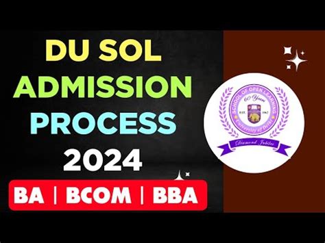 Du Sol Admission Process Sol Ug Admission Details Sol