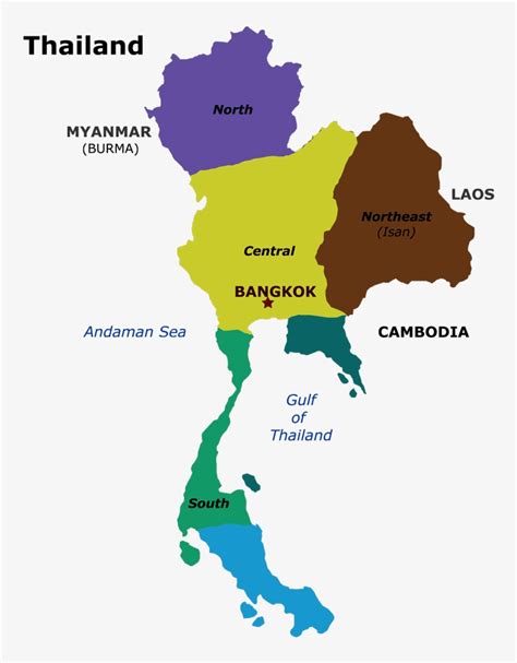 Regions Of Thailand Map Map