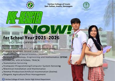 veritas college  irosin senior high school department pre