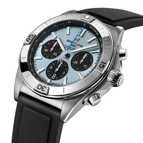 Chronomat B01 42 Stainless steel & platinum - Ice blue PB0134101C1S1 ...