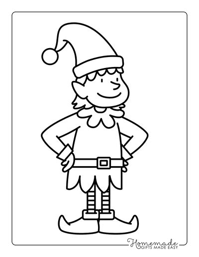 Santas Elves Coloring Page